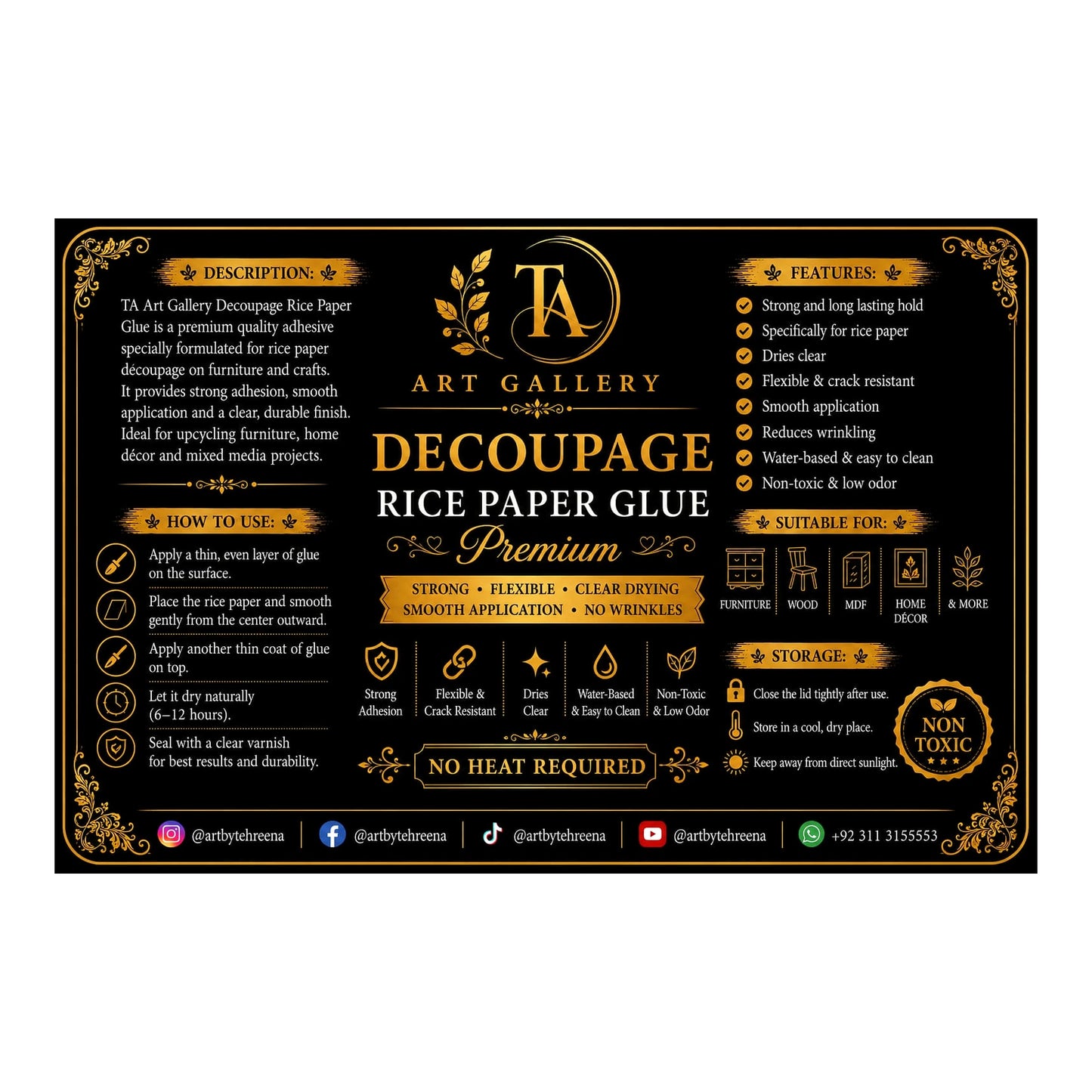 TA Art Gallery Decoupage Rice Paper Glue