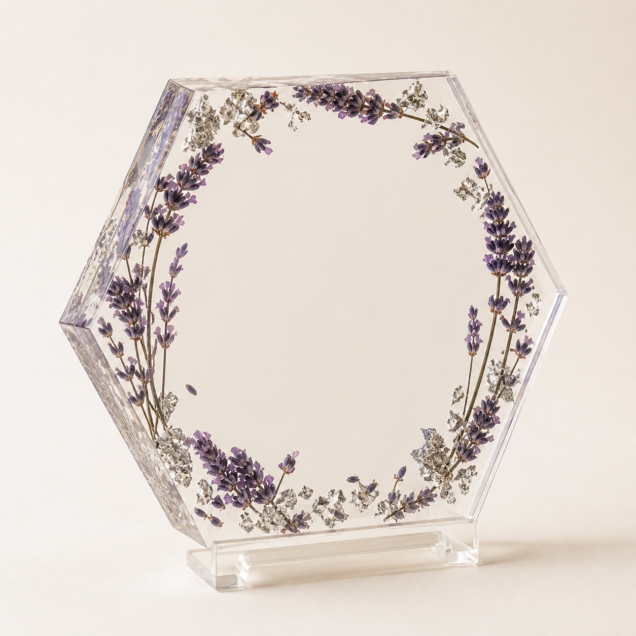 Lavender Hexagon Resin Plaque