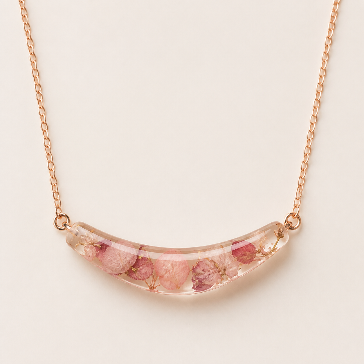 Rose Blossom Resin Necklace