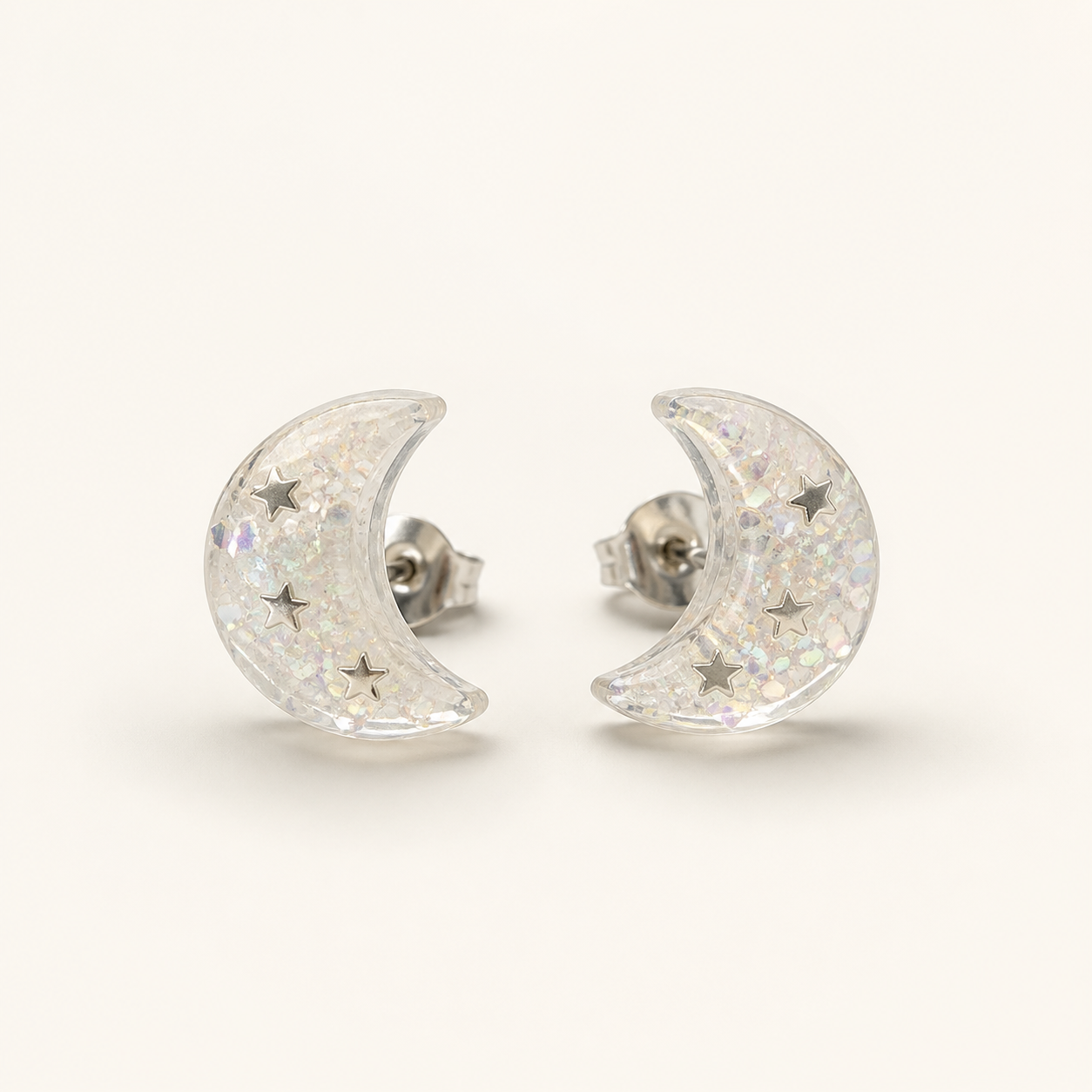Celestial Moon Resin Studs