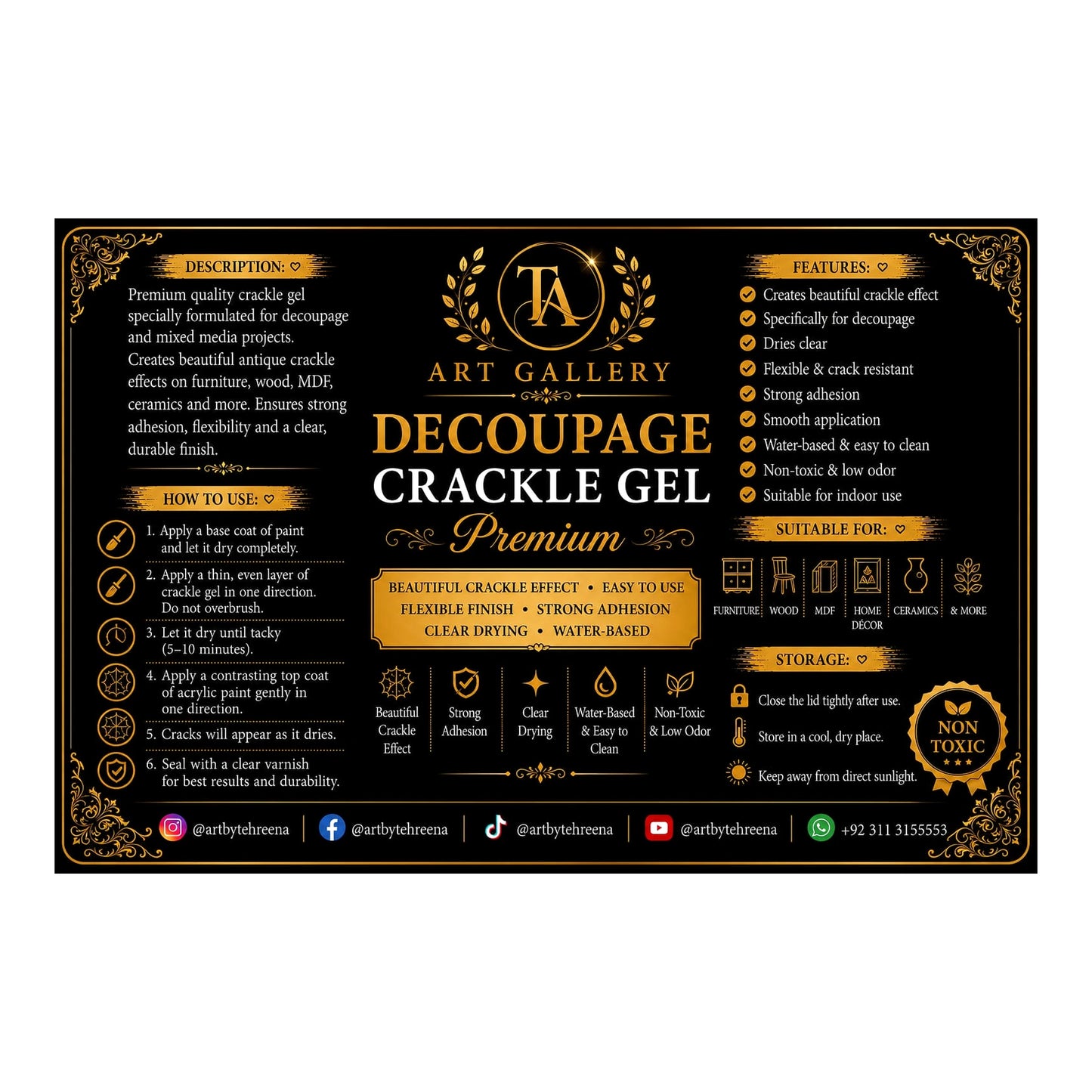 TA Art Gallery Decoupage Crackle Gel