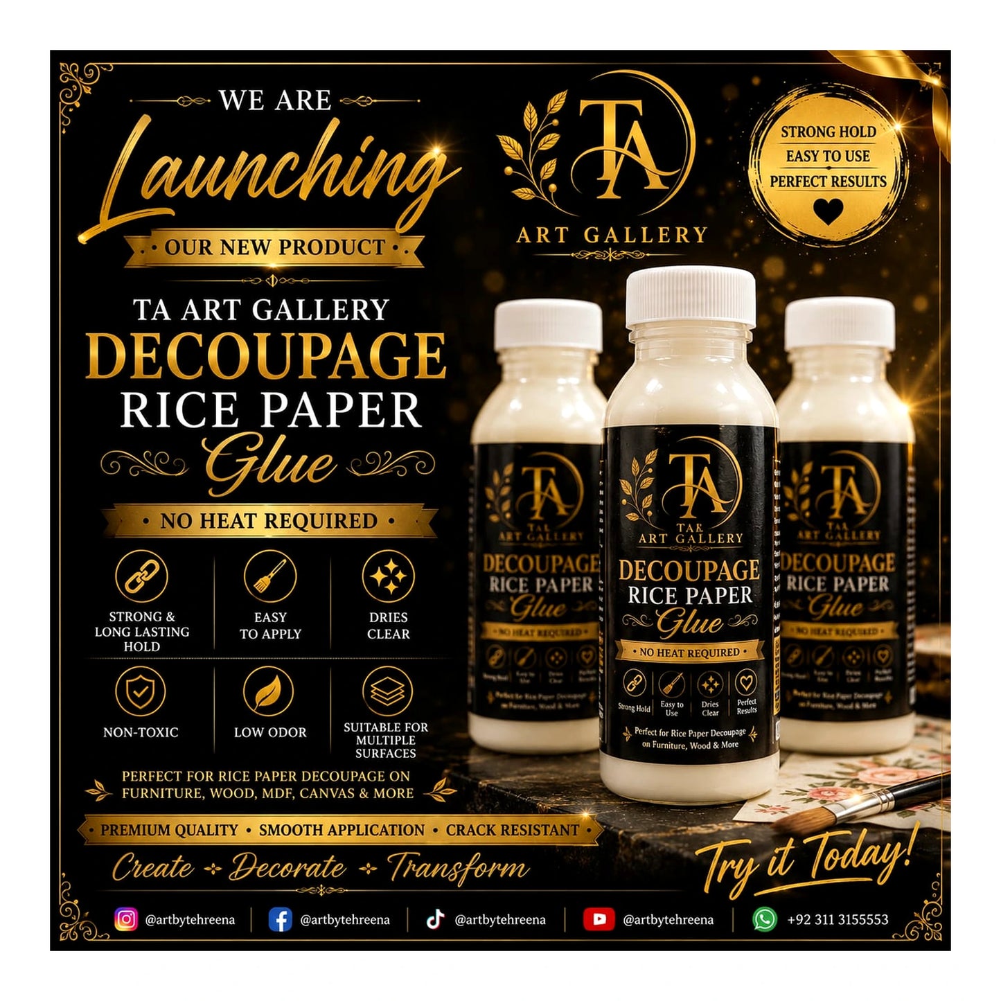 TA Art Gallery Decoupage Rice Paper Glue