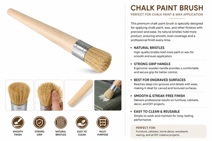Chalk Paint Brush – Natural Bristle Furniture & Wax Brush
