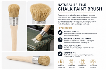 Chalk Paint Brush – Natural Bristle Furniture & Wax Brush