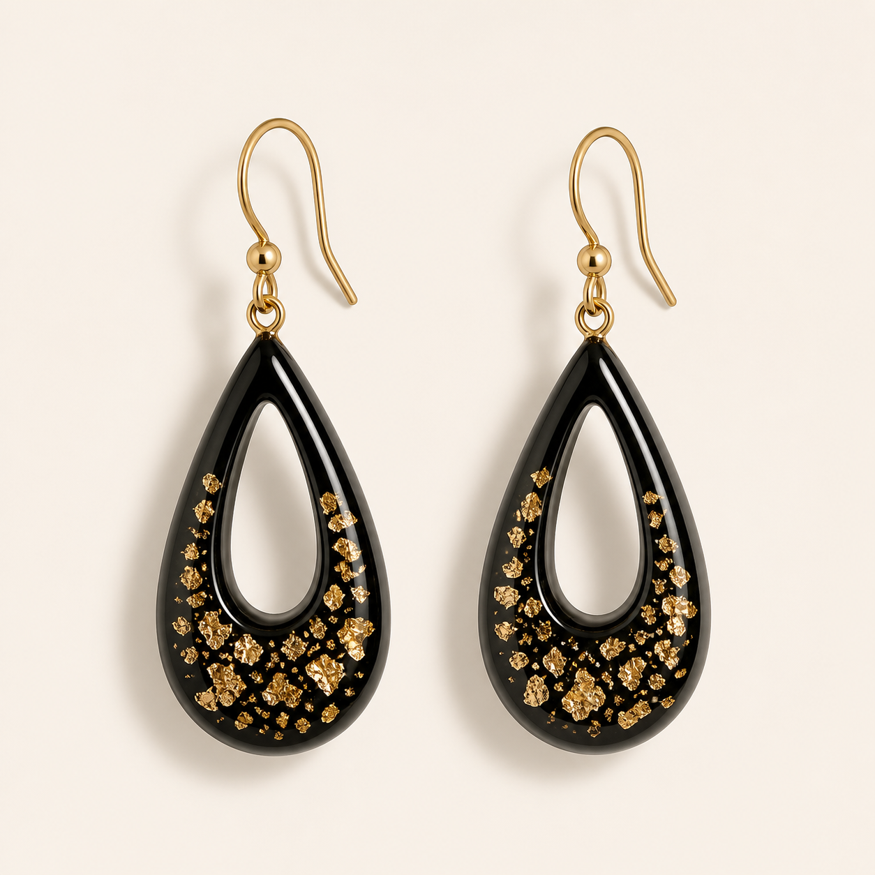 Midnight Gold Resin Earrings