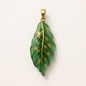 Emerald Leaf Resin Pendant