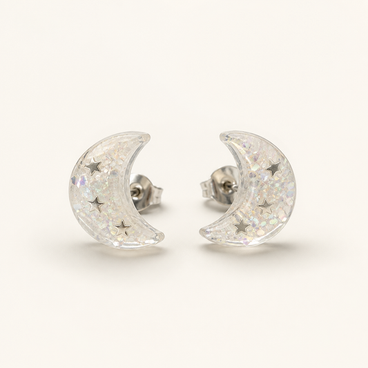 Celestial Moon Resin Studs