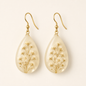 Ivory Floral Resin Earrings